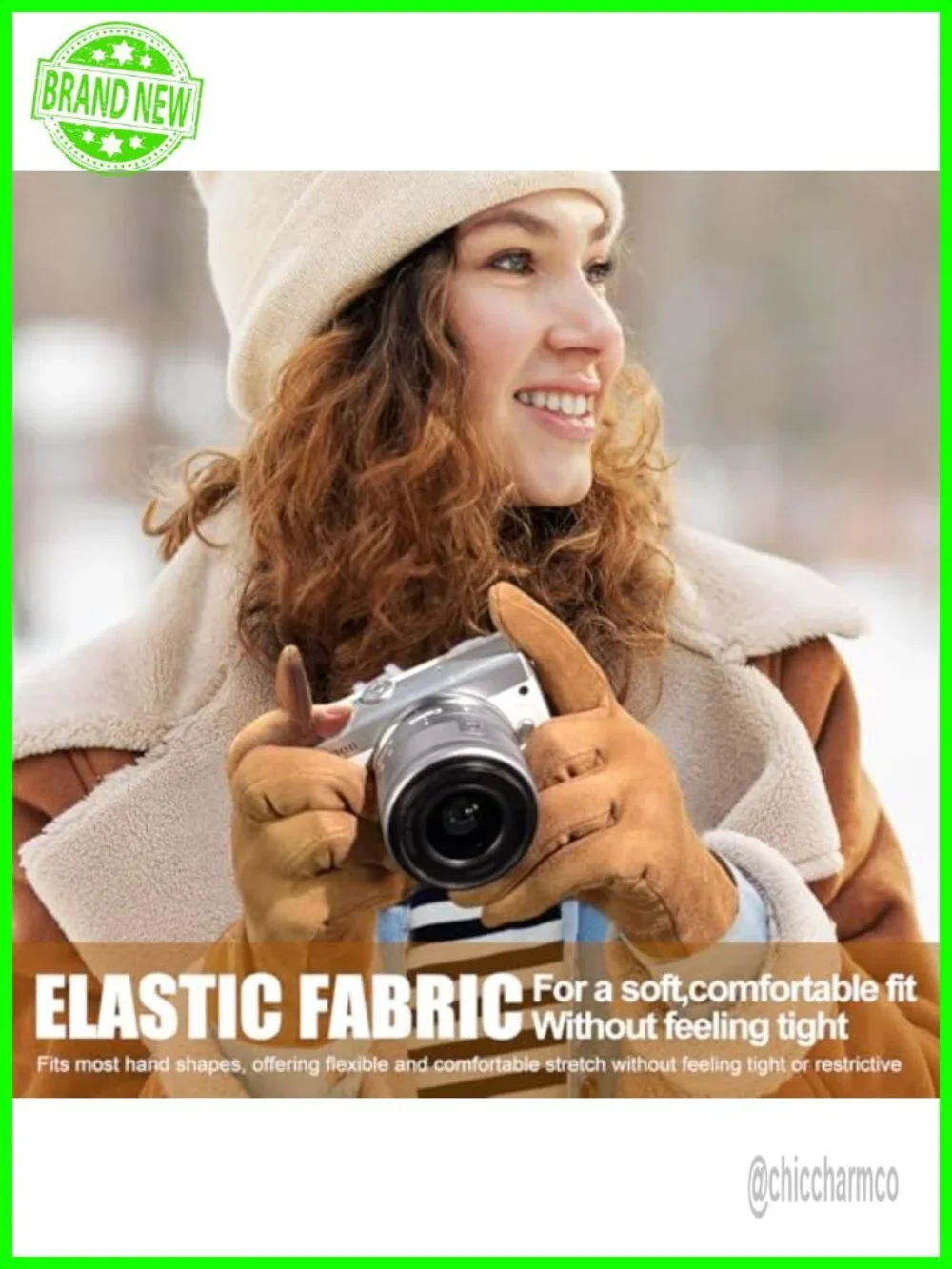 Touchscreen Slim Cut Suede Winter Gloves with Thermal Crystal Velvet Lining